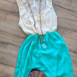 Worn Once - FIO FIO Cute Hi-Low dress - lace back - blouson front - size Small